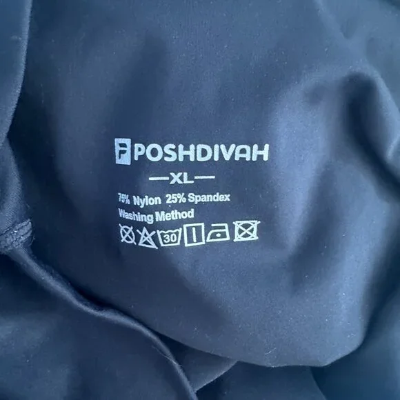 POSHDIVAH Black High Rise Leggings Size XL Stretch Activew - Picture 2 of 6